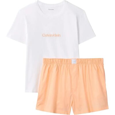 Calvin S/S Tee Short Set S Coral S Calvin S/S Tee Short Set S Coral S