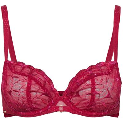 CHANTELLE Fleurs Underwire Covering Bra F x 85 Red F x 85 CHANTELLE Fleurs Underwire Covering Bra F x 85 Red F x 85