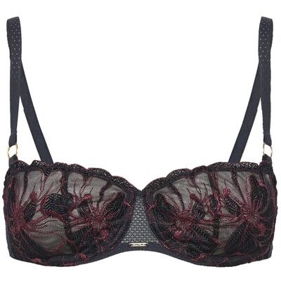CHANTELLE Fleurs Signature Half-Cup Balcony Bra D x 85 Navy D x 85 CHANTELLE Fleurs Signature Half-Cup Balcony Bra D x 85 Navy D x 85