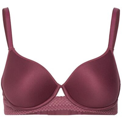 CHANTELLE Play Covering T-Shirt Memory Bra F x 75 Burgundy F x 75 CHANTELLE Play Covering T-Shirt Memory Bra F x 75 Burgundy F x 75