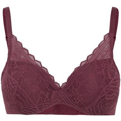 CHANTELLE Floral Touch Covering Memory T-Shirt Bra D x 70 Burgundy D x 70 CHANTELLE Floral Touch Covering Memory T-Shirt Bra D x 70 Burgundy D x 70