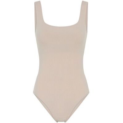 Girlfriend Collective Square Neck Bodysuit S Cream S Girlfriend Collective Square Neck Bodysuit S Cream S