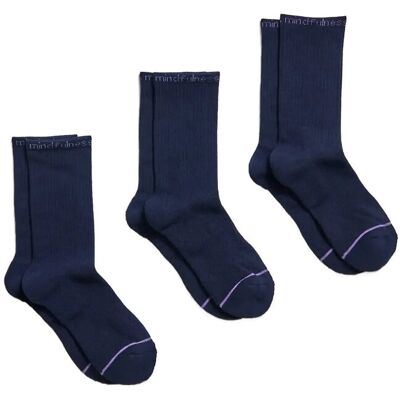 Girlfriend Collective 3-Pack Mindfulness Crew Sock ONE SIZE Navy ONE SIZE Girlfriend Collective 3-Pack Mindfulness Crew Sock ONE SIZE Navy ONE SIZE