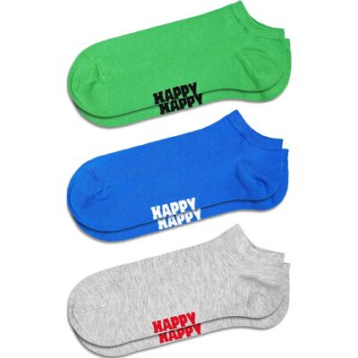 Happy Socks 3-Pack Solid Low Socks 41-46 Grey 41-46 Happy Socks 3-Pack Solid Low Socks 41-46 Grey 41-46