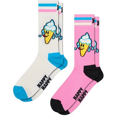 Happy Socks 2-Pack Ice Cream Socks 41-46 White 41-46 Happy Socks 2-Pack Ice Cream Socks 41-46 White 41-46