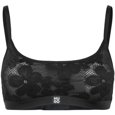 HUGO Bloom Lace Bralette XS Black XS HUGO Bloom Lace Bralette XS Black XS