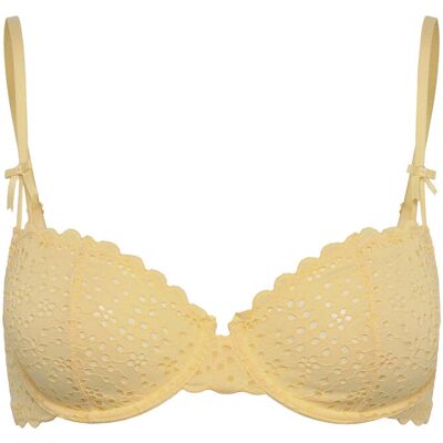 Lindex Wire Bra Broderie Anglais D x 80 Yellow D x 80 Lindex Wire Bra Broderie Anglais D x 80 Yellow D x 80