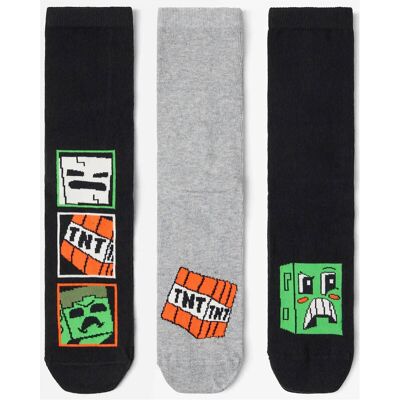 Lindex 3-Pack Minecraft Socks 34/36 Black 34/36 Lindex 3-Pack Minecraft Socks 34/36 Black 34/36