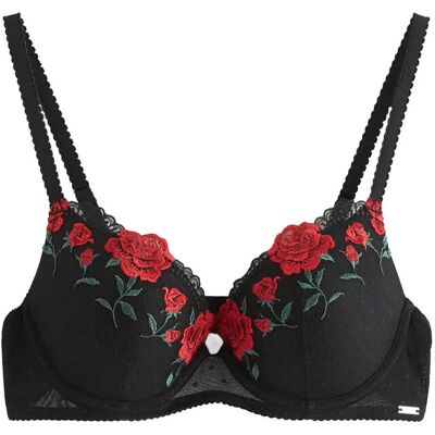 Lindex Ella M - Malva Push-Up Bra With Lace C x 75 Black C x 75 Lindex Ella M - Malva Push-Up Bra With Lace C x 75 Black C x 75