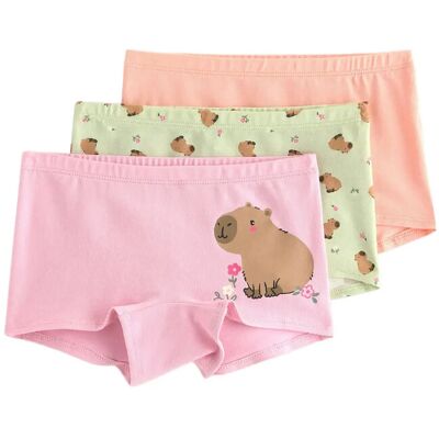 Lindex 3-Pack Boxer Briefs With Capybara Motif 122/128 Pink 122/128 Lindex 3-Pack Boxer Briefs With Capybara Motif 122/128 Pink 122/128