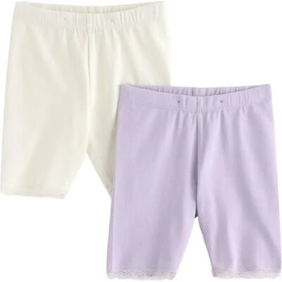 Lindex 2-Pack Cycling Shorts With Lace Trim 128 Purple 128 Lindex 2-Pack Cycling Shorts With Lace Trim 128 Purple 128