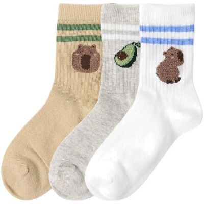 Lindex 3-Pack Socks With Capybara Motif 25/27 Grey 25/27 Lindex 3-Pack Socks With Capybara Motif 25/27 Grey 25/27