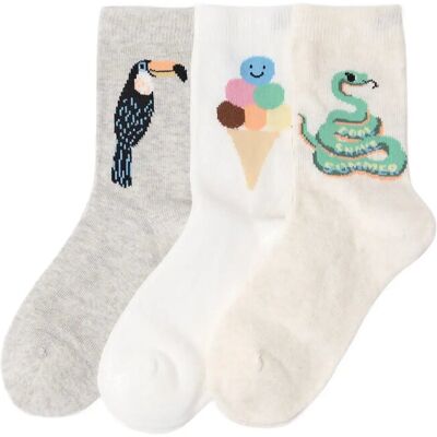 Lindex 3-Pack Socks 28/30 Cream 28/30 Lindex 3-Pack Socks 28/30 Cream 28/30