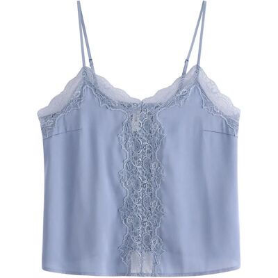 Lindex Camisole Lace Satin L Blue L Lindex Camisole Lace Satin L Blue L