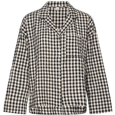 Lindex Pyjama Shirt In Seersucker M Black M Lindex Pyjama Shirt In Seersucker M Black M