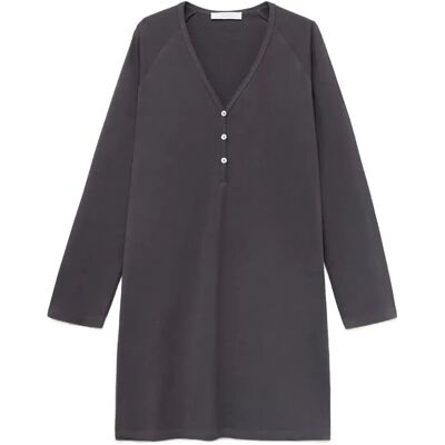 Mango Cotton Nightdress With Button Detail M Grey M Mango Cotton Nightdress With Button Detail M Grey M