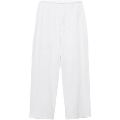 Mango Long Cotton Pyjama Trousers S White S Mango Long Cotton Pyjama Trousers S White S