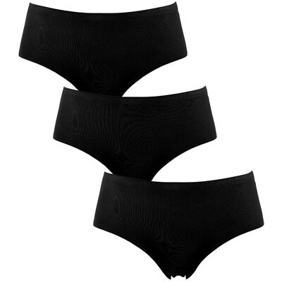 Missya Seamless Tai 3-Pack Cotton L Black L Missya Seamless Tai 3-Pack Cotton L Black L