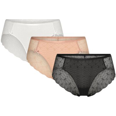 Missya Lady Lace Tai 3-Pack S Beige S Missya Lady Lace Tai 3-Pack S Beige S