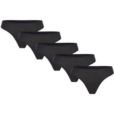 Organic Basics Core Thong 5-Pack S Black S Organic Basics Core Thong 5-Pack S Black S