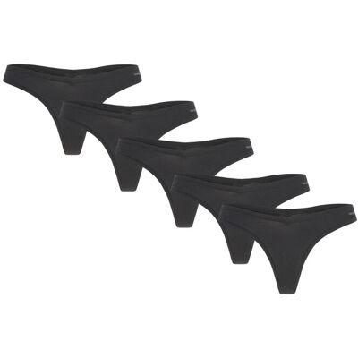 Organic Basics Flex Thong 5-Pack XXS Black XXS Organic Basics Flex Thong 5-Pack XXS Black XXS