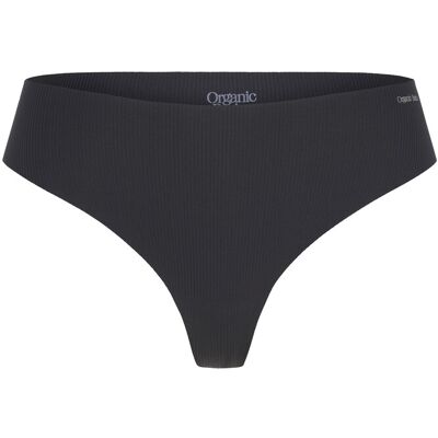 Organic Basics Naked Rib Thong S Black S Organic Basics Naked Rib Thong S Black S