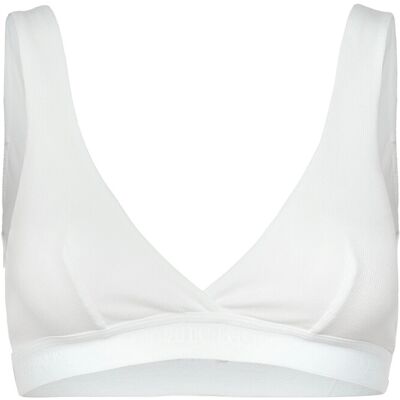 Organic Basics Core Rib Plunge Bralette XL White XL Organic Basics Core Rib Plunge Bralette XL White XL