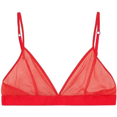 Organic Basics Mesh Triangle Bralette S Red S Organic Basics Mesh Triangle Bralette S Red S