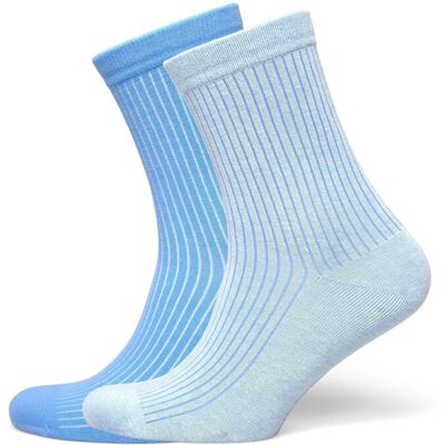 Organic Basics Core Rib Contrast Socks 2-Pack 43-46 Blue 43-46 Organic Basics Core Rib Contrast Socks 2-Pack 43-46 Blue 43-46