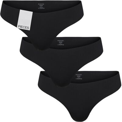 Pieces Pcnamee Thong 3-Pack Noos S Black S Pieces Pcnamee Thong 3-Pack Noos S Black S