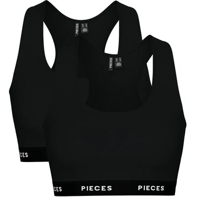 Pieces Pclogo Lady Top 2 Pack Noos Bc S Black S Pieces Pclogo Lady Top 2 Pack Noos Bc S Black S