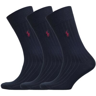 Polo Ralph Lauren Ribbed Crew Sock 3-Pack 39-42 Blue 39-42 Polo Ralph Lauren Ribbed Crew Sock 3-Pack 39-42 Blue 39-42