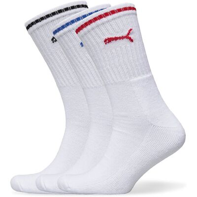 Puma Unisex Striped Crew Sock 3P 43-46 White 43-46 Puma Unisex Striped Crew Sock 3P 43-46 White 43-46