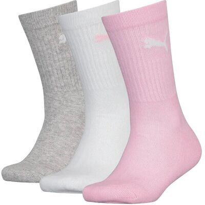 Puma Junior Crew Sock 3P 31-34 Pink 31-34 Puma Junior Crew Sock 3P 31-34 Pink 31-34