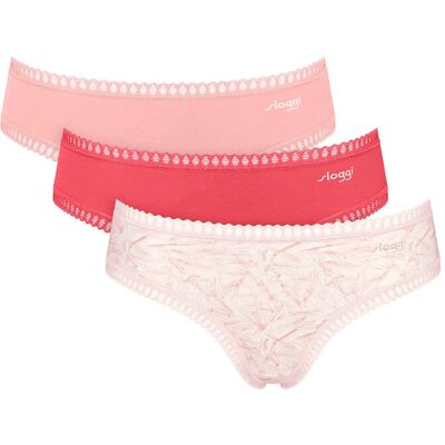 Sloggi Go Crush Hipster C3P XS Pink XS Sloggi Go Crush Hipster C3P XS Pink XS