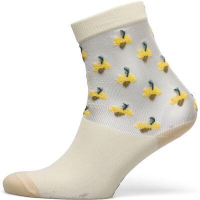 Swedish Stockings Embla Flower Socks 36-38 Cream 36-38 Swedish Stockings Embla Flower Socks 36-38 Cream 36-38
