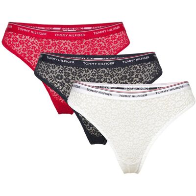 Tommy Hilfiger 3 Pack Thong Lace XS White XS Tommy Hilfiger 3 Pack Thong Lace XS White XS