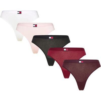 Tommy Hilfiger 5 Pack Thong XS Burgundy XS Tommy Hilfiger 5 Pack Thong XS Burgundy XS