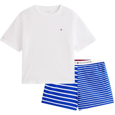 Tommy Hilfiger Ss Prt Pj Short Set (Ext. Size) L Blue L Tommy Hilfiger Ss Prt Pj Short Set (Ext. Size) L Blue L