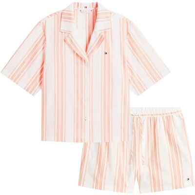 Tommy Hilfiger Ss Shirt Linen Pj Shorts Set XS Coral XS Tommy Hilfiger Ss Shirt Linen Pj Shorts Set XS Coral XS