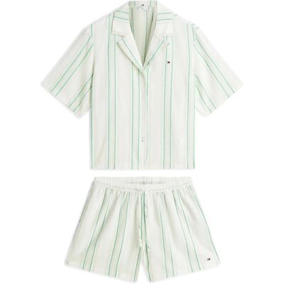 Tommy Hilfiger Ss Shirt Linen Pj Shorts Set XS Cream XS Tommy Hilfiger Ss Shirt Linen Pj Shorts Set XS Cream XS