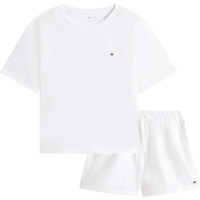 Tommy Hilfiger Jersey Ss Tee Emb Short Pj Set XS White XS Tommy Hilfiger Jersey Ss Tee Emb Short Pj Set XS White XS