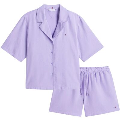 Tommy Hilfiger Solid Linen Ss Shirt Set XS Purple XS Tommy Hilfiger Solid Linen Ss Shirt Set XS Purple XS