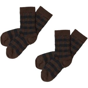 FUB 2-Pack Check Socks 19/21 Brown 19/21 FUB 2-Pack Check Socks 19/21 Brown 19/21