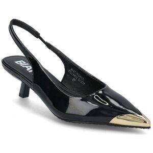 Bianco Biakristin Kitten Heel Slingback Metal Toecap Patent 38 Black 38 Bianco Biakristin Kitten Heel Slingback Metal Toecap Patent 38 Black 38