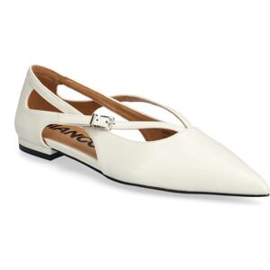 Bianco Biabari Cut Out Pointy Flat Faux Leather 36 Cream 36 Bianco Biabari Cut Out Pointy Flat Faux Leather 36 Cream 36
