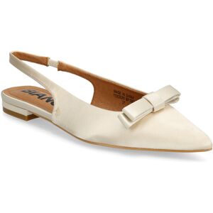Bianco Biabari Pointy Flat Bow Slingback Satin 38 Cream 38 Bianco Biabari Pointy Flat Bow Slingback Satin 38 Cream 38
