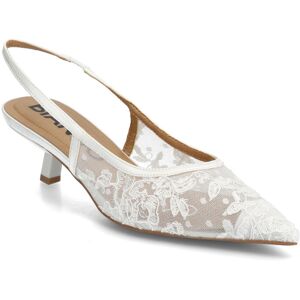 Bianco Biakristin Kitten Heel Slingback Mesh 36 White 36 Bianco Biakristin Kitten Heel Slingback Mesh 36 White 36