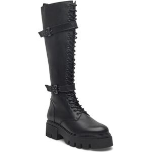 Bianco Biamia Knee High Lace Up Boot Smooth Leather 36 Black 36 Bianco Biamia Knee High Lace Up Boot Smooth Leather 36 Black 36