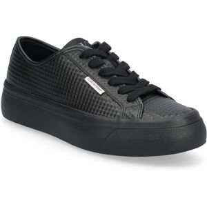 Calvin Vulc Flatf Lace Up Text Lth 38 Black 38 Calvin Vulc Flatf Lace Up Text Lth 38 Black 38
